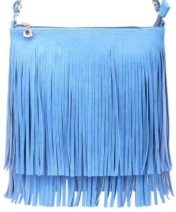 Western Fringe Cross Body Bag E031 DENIM BLUE